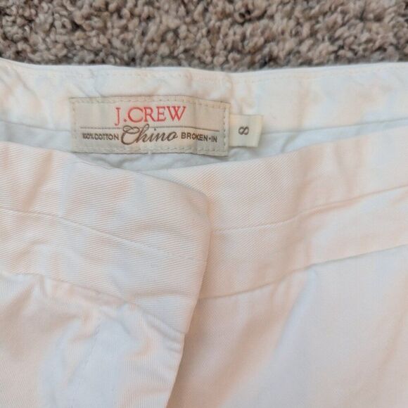 J. Crew White Cotton Chino Shorts | Women’s Size 8 Classic Summer Casual - Picture 2 of 4